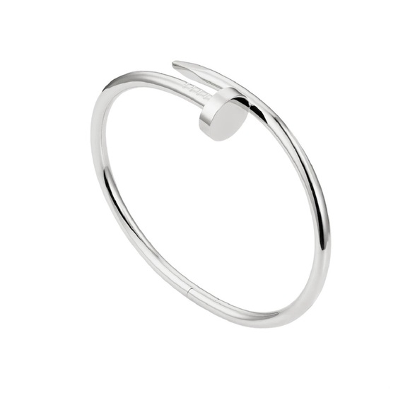 NEW Nail Cuff Bangle Bracelet in Silver - Picture 2 of 9